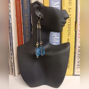 Dangling Chain and Jewel Earrings